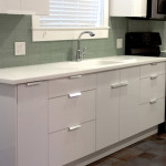 Hi-Macs Artic White Kitchen countertops with Integral Sink